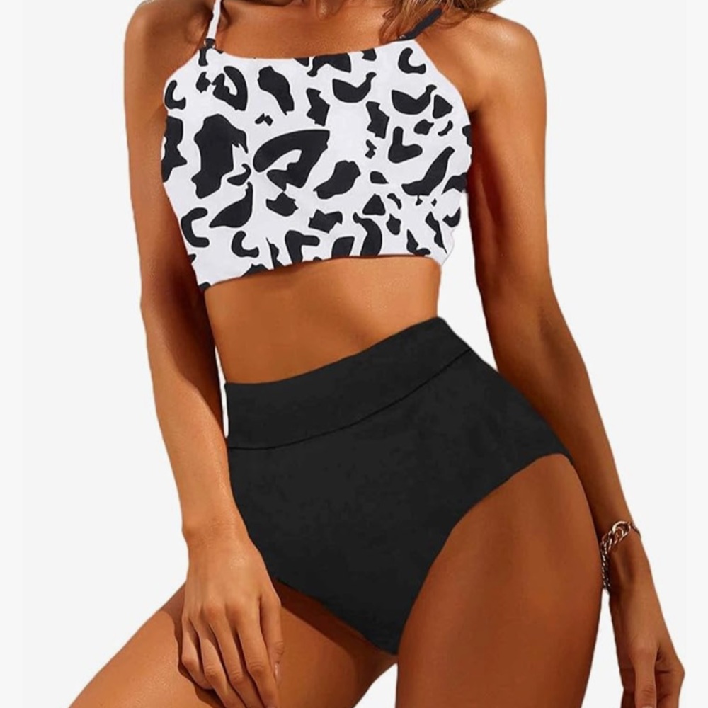 NWT Avanova 2pc Cow Print Swimsuit